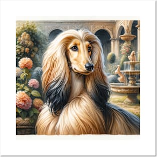 Watercolor Afghan Hound Puppies - Cute Puppy Posters and Art